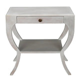 Maude Wooden White Wash Rectangular Side Table