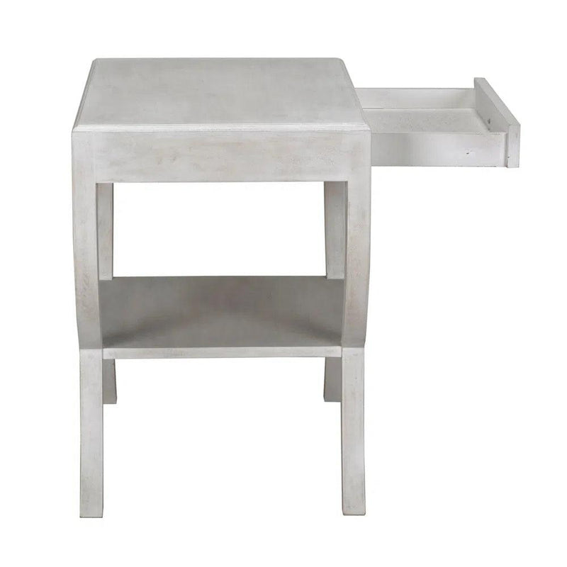 Maude Wooden White Wash Rectangular Side Table