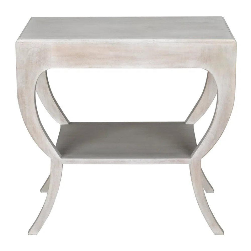 Maude Wooden White Wash Rectangular Side Table