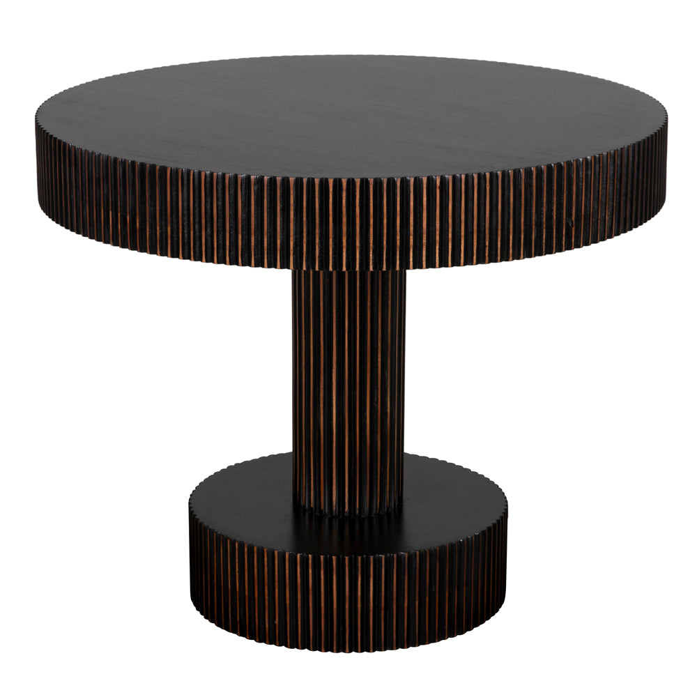 Stringata Wooden Round Side Table