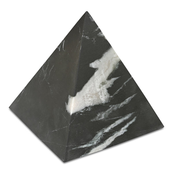 Alma Pyramid Black Marble Tabletop Accent