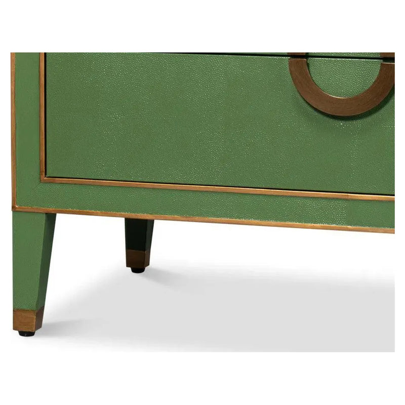 Gabriella Embossed Shagreen Blue Green Chest Of Drawers