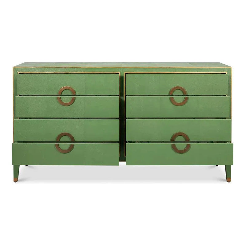 Gabriella Embossed Shagreen Blue Green Chest Of Drawers