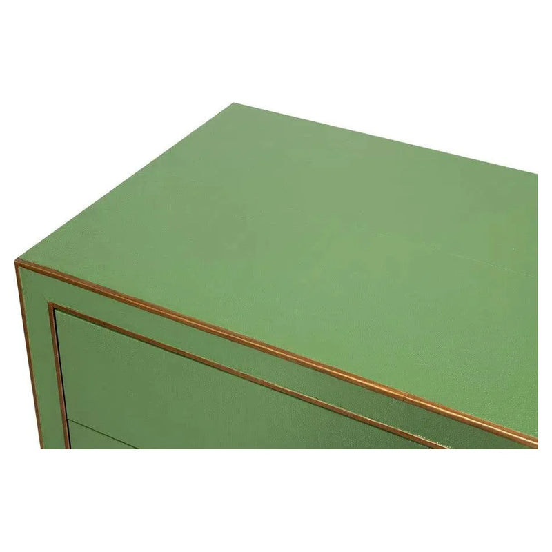 Gabriella Embossed Shagreen Blue Green Chest Of Drawers