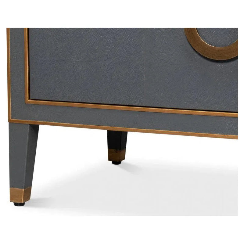 Gabriella Embossed Shagreen Grey Chest Of Drawers