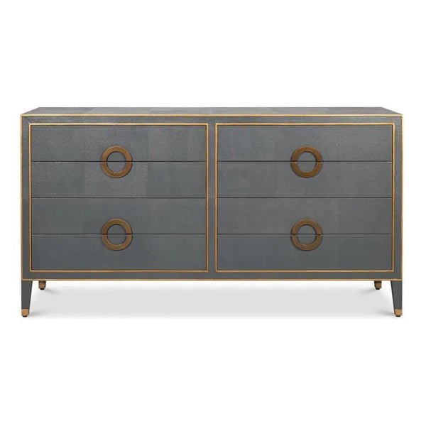 Gabriella Embossed Shagreen Grey Chest Of Drawers