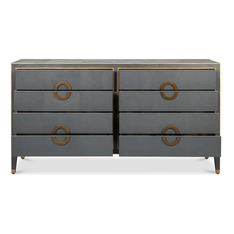 Gabriella Embossed Shagreen Grey Chest Of Drawers