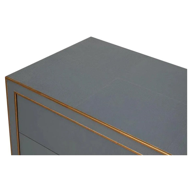 Gabriella Embossed Shagreen Grey Chest Of Drawers