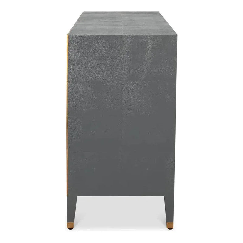 Gabriella Embossed Shagreen Grey Chest Of Drawers