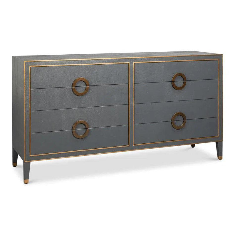 Gabriella Embossed Shagreen Grey Chest Of Drawers