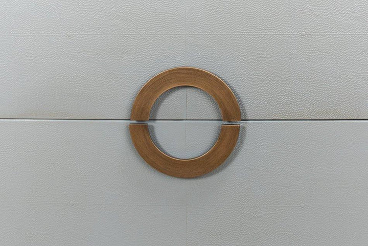 Gabriella Grey Shagreen Leather Nightstand - LOOMLAN - Sarreid - Nightstands