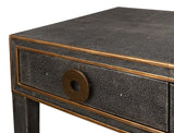 Gabriella Shagreen Desk Table Antique Grey-Home Office Desks-Sarreid-LOOMLAN
