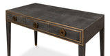 Gabriella Shagreen Desk Table Antique Grey-Home Office Desks-Sarreid-LOOMLAN