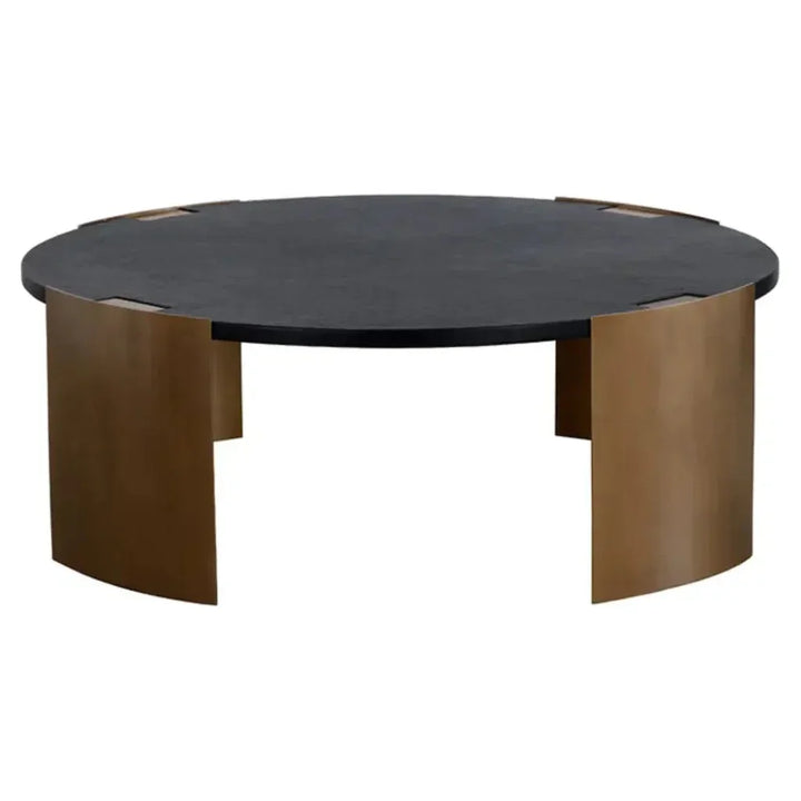 Gallus Concrete Outdoor Round Coffee Table-Outdoor Coffee Tables-SUNPAN-LOOMLAN