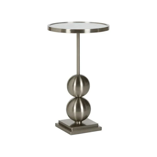 Garrett Mirrored Top Round Drinks Table - LOOMLAN - Chelsea House - Side Tables
