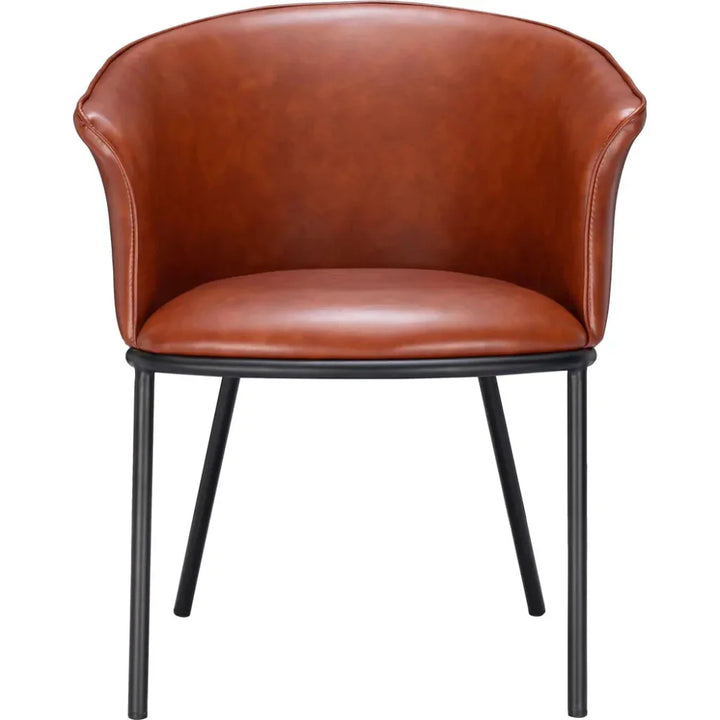 Garston Steel Brown Armless Dining Chair - LOOMLAN - Zuo Modern - Dining Chairs