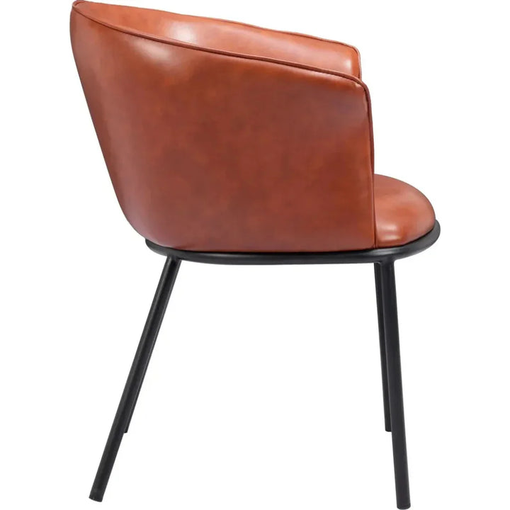 Garston Steel Brown Armless Dining Chair - LOOMLAN - Zuo Modern - Dining Chairs