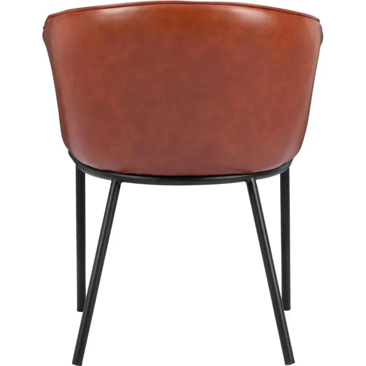 Garston Steel Brown Armless Dining Chair - LOOMLAN - Zuo Modern - Dining Chairs