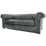 Gary Slate Grey Chesterfield Leather Sofa Made to Order