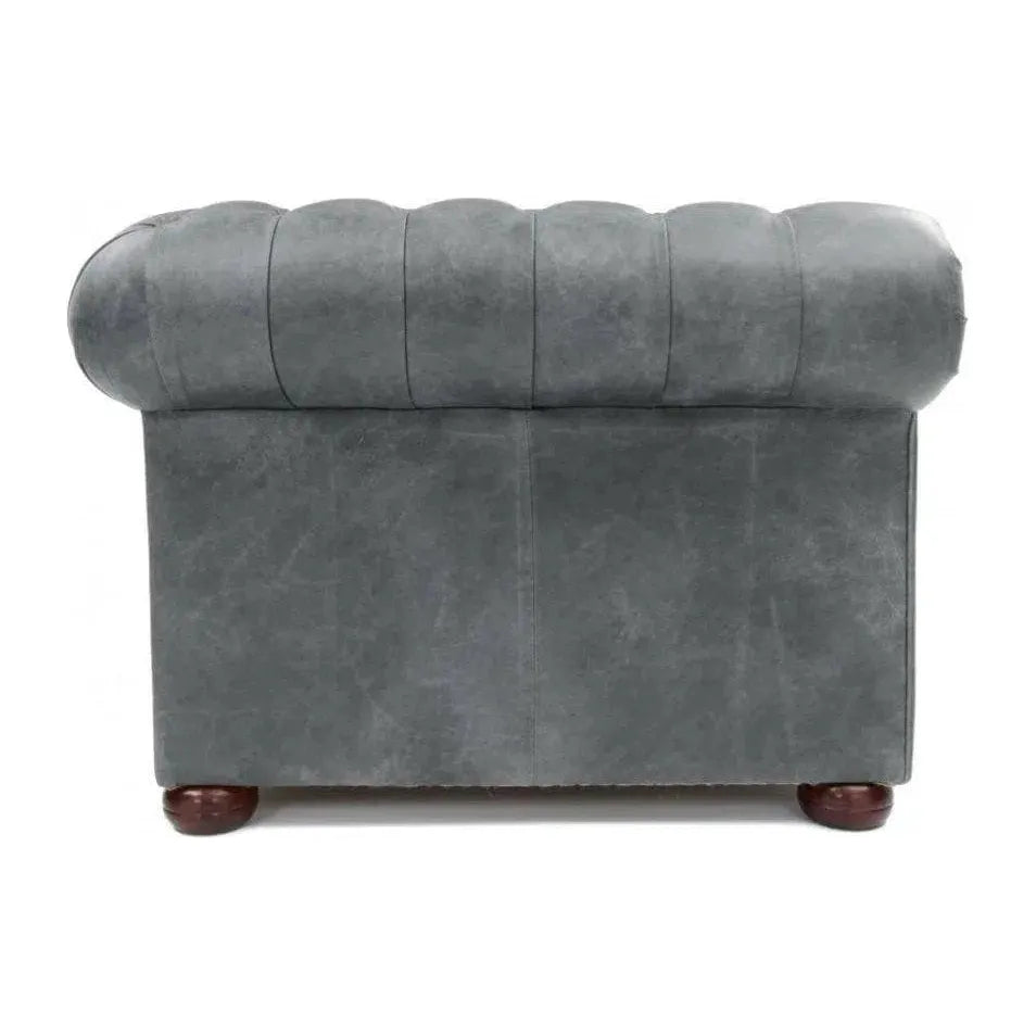 Gary Slate Grey Chesterfield Leather Sofa Made to Order