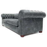 Gary Slate Grey Chesterfield Leather Sofa Made to Order