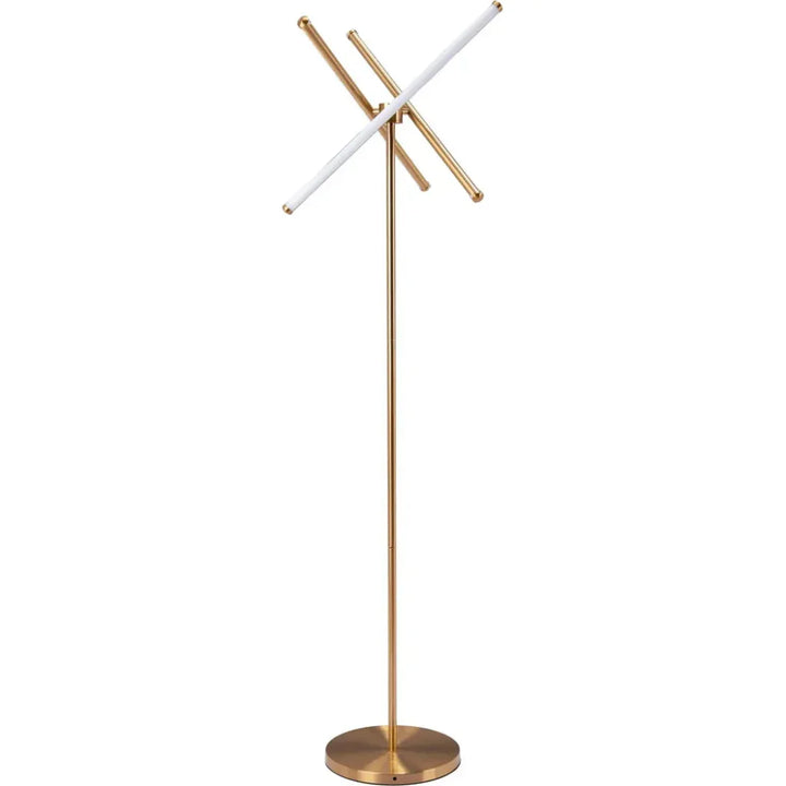 Garza Floor Lamp Brass-Floor Lamps-Zuo Modern-LOOMLAN
