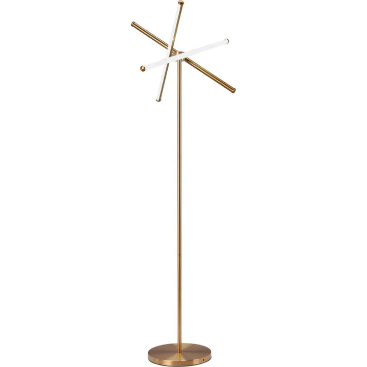 Garza Floor Lamp Brass-Floor Lamps-Zuo Modern-LOOMLAN