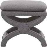 Gaston Ottoman Earl Gray Padded Footstool Seat-Ottomans-Essentials For Living-LOOMLAN