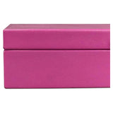 Gastsburg Leather & Paper Liner Pink Shagreen Box 2PC-Boxes & Bowls-Sarreid-LOOMLAN