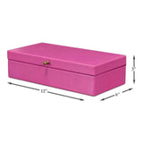 Gastsburg Leather & Paper Liner Pink Shagreen Box 2PC-Boxes & Bowls-Sarreid-LOOMLAN