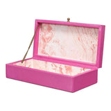 Gastsburg Leather & Paper Liner Pink Shagreen Box 2PC-Boxes & Bowls-Sarreid-LOOMLAN