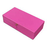 Gastsburg Leather & Paper Liner Pink Shagreen Box 2PC-Boxes & Bowls-Sarreid-LOOMLAN