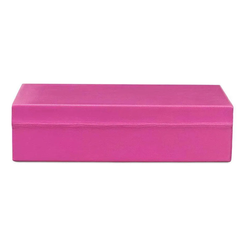 Gastsburg Leather & Paper Liner Pink Shagreen Box 2PC-Boxes & Bowls-Sarreid-LOOMLAN