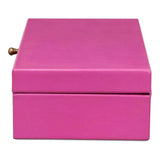 Gastsburg Leather & Paper Liner Pink Shagreen Box 2PC-Boxes & Bowls-Sarreid-LOOMLAN