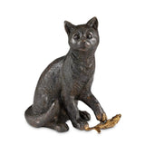 Currey & Co-Gatto Bronze Gold Polished Sculpture-Statues & Sculptures-LOOMLAN