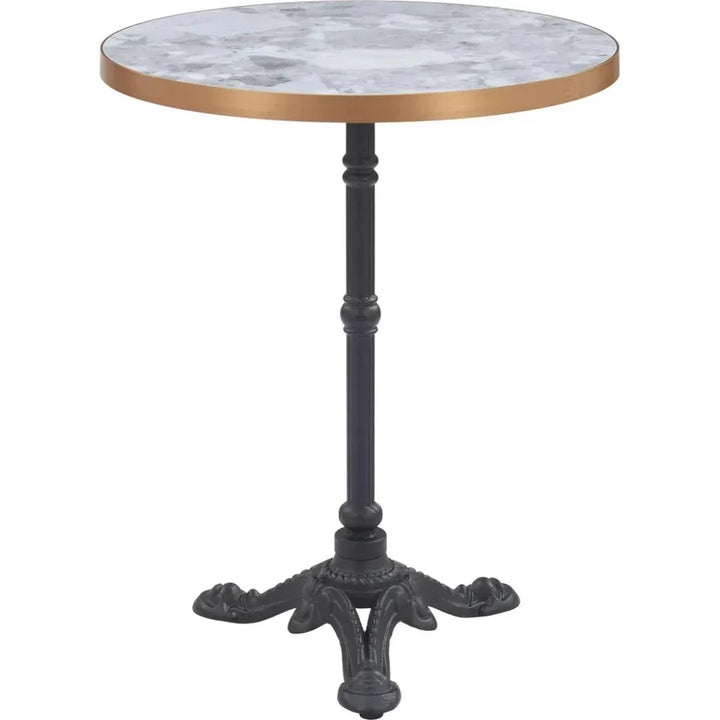 Gazebo Wood and Metal Round Dining Table-Outdoor Dining Tables-Zuo Modern-LOOMLAN