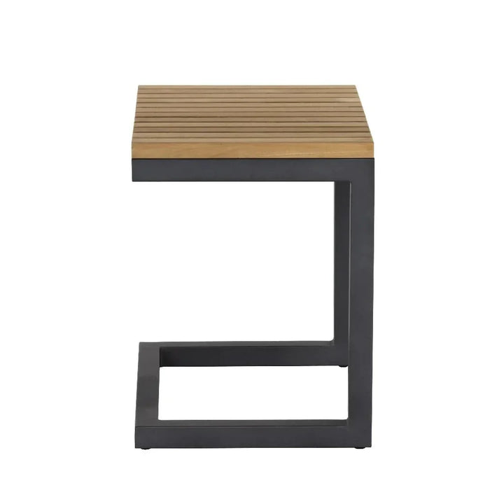Geneve Aluminum Outdoor C - Shaped End Table - LOOMLAN - SUNPAN - Outdoor Side Tables