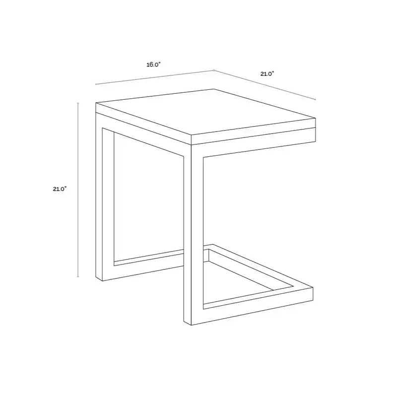 Geneve Aluminum Outdoor C-Shaped End Table-Outdoor Side Tables-SUNPAN-LOOMLAN