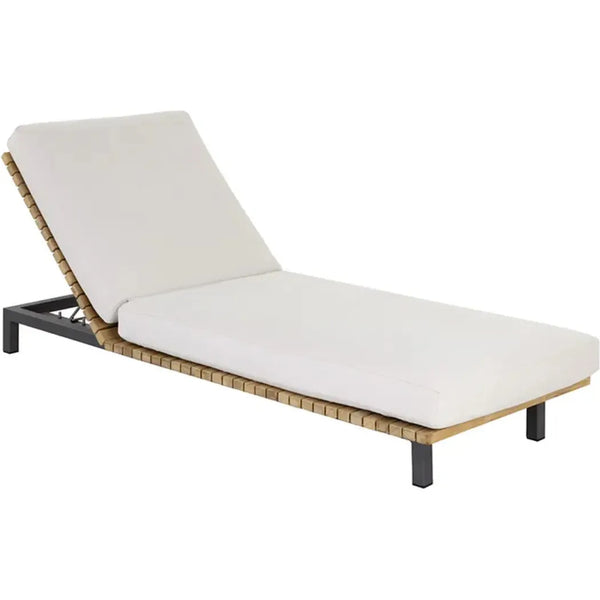 Geneve Cream Fabric Outdoor Lounger-Outdoor Lounge Chairs-SUNPAN-LOOMLAN