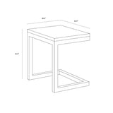 Geneve Aluminum Based Wooden Outdoor C-Shaped End Table