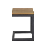 Geneve Aluminum Based Wooden Outdoor C-Shaped End Table