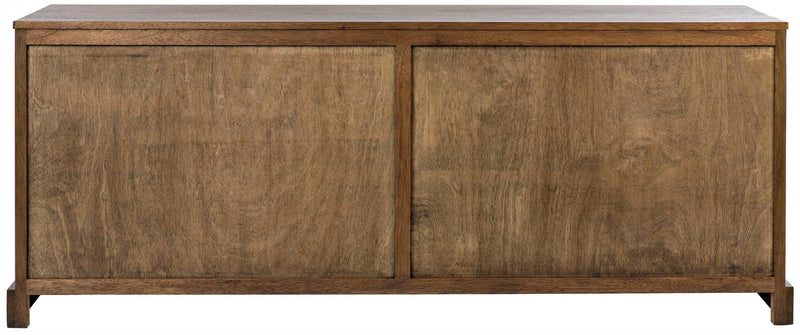 Genti Wood Sideboard With 4 Doors-Sideboards-Noir-LOOMLAN
