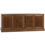 Genti Wood Sideboard With 4 Doors-Sideboards-Noir-LOOMLAN