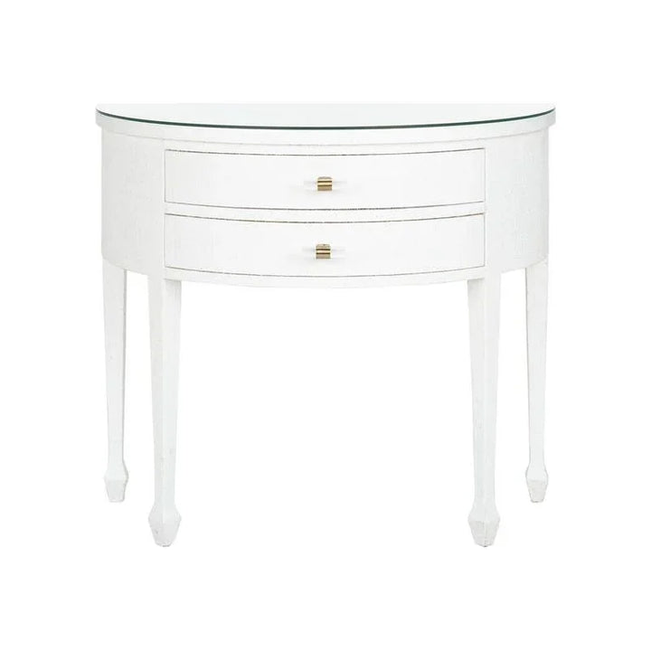 George III Demilune Shaped White Console Table - LOOMLAN - Chelsea House - Console Tables