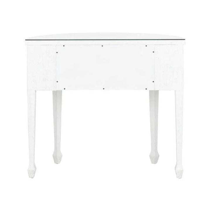 George III Demilune Shaped White Console Table - LOOMLAN - Chelsea House - Console Tables
