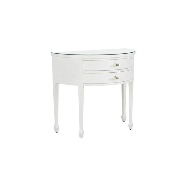 George III Demilune Shaped White Console Table - LOOMLAN - Chelsea House - Console Tables