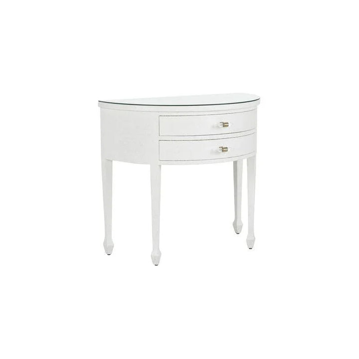 George III Demilune Shaped White Console Table - LOOMLAN - Chelsea House - Console Tables