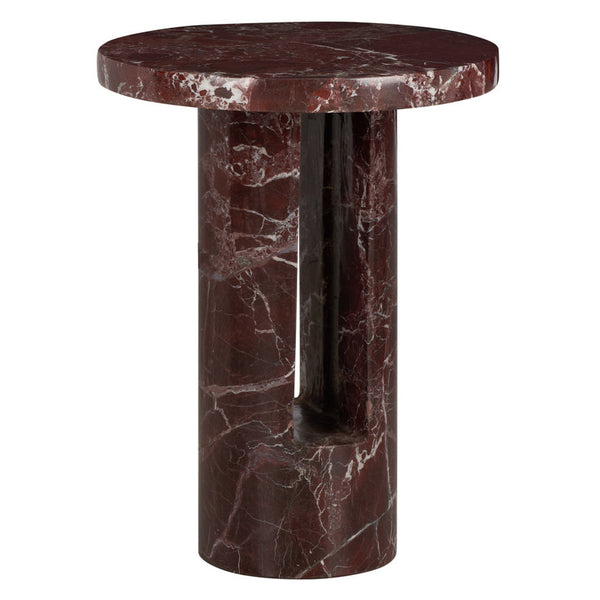 George Red Marble Side Table