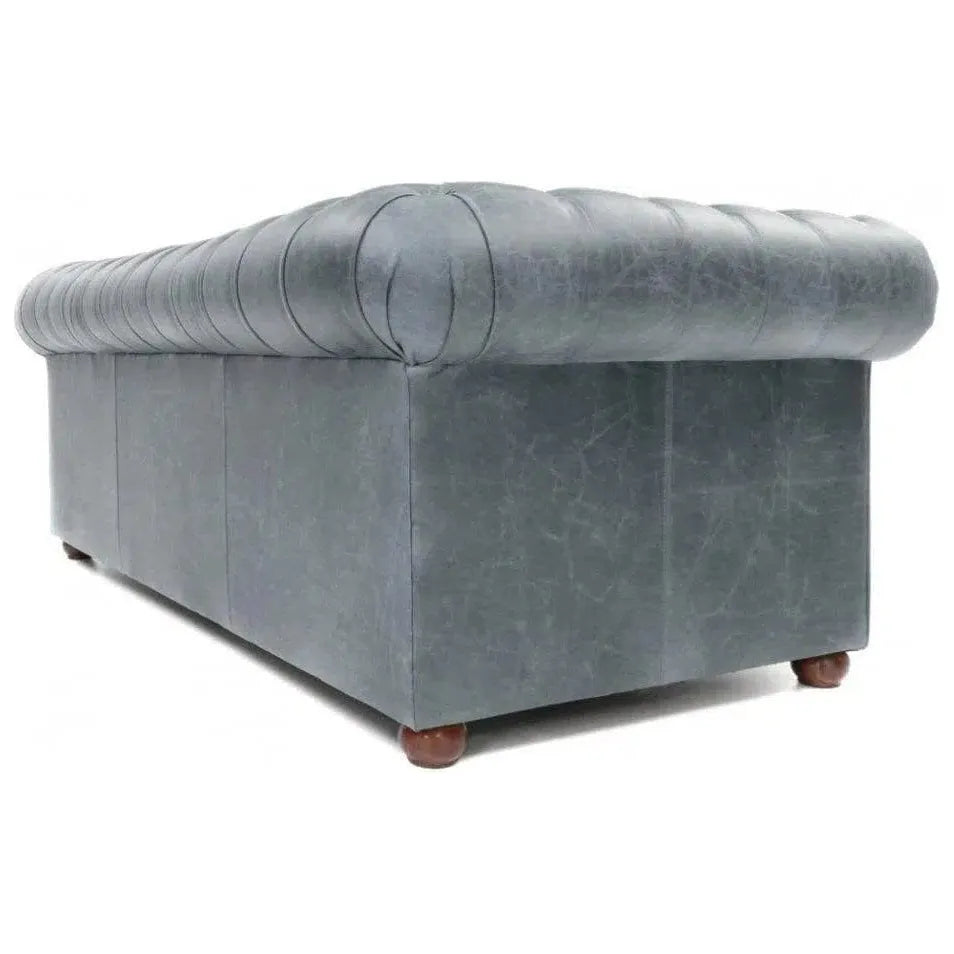 George Slate Grey Chesterfield Leather Sofa