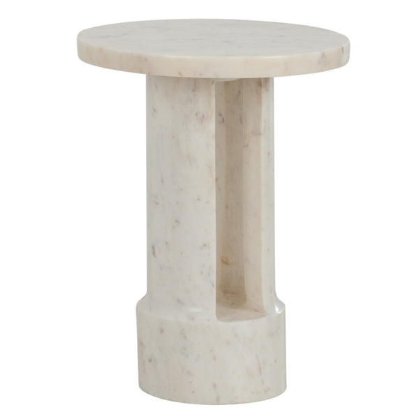 George White Marble Side Table